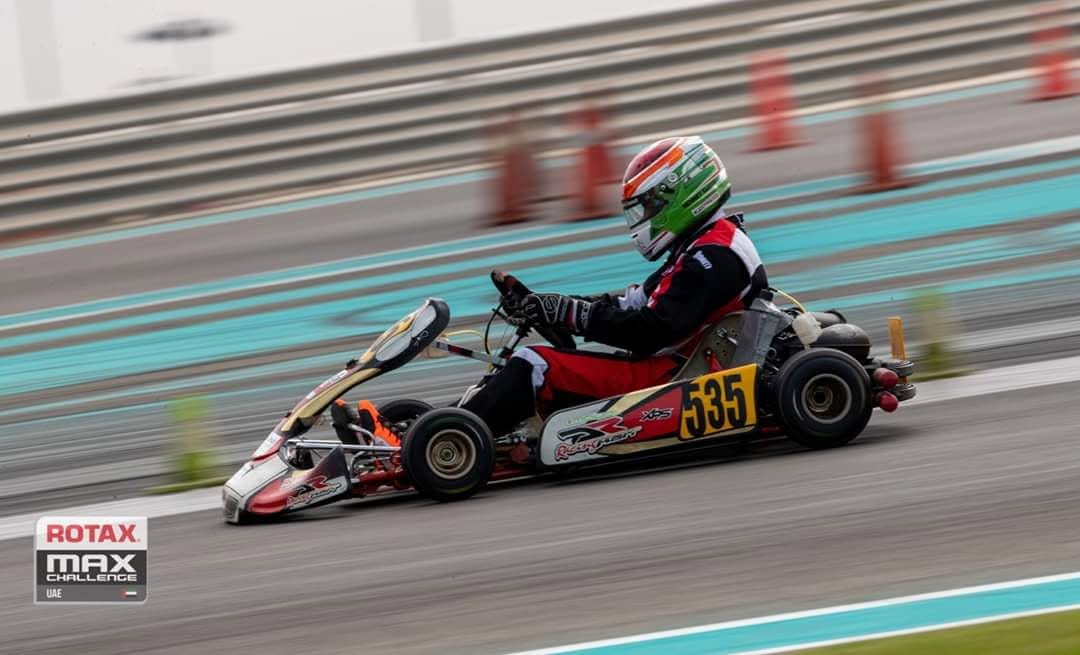 Mehmet Yaman racing in a Rotax MAX Challenge karting event in the UAE