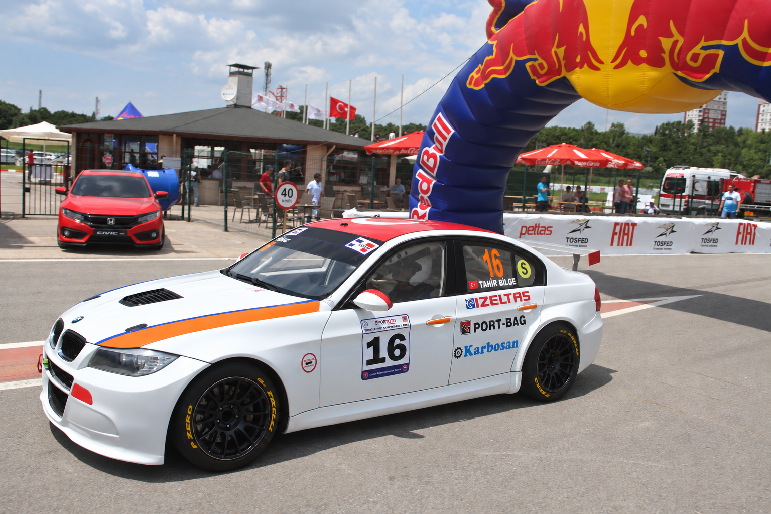 Tahir Bilge’s No. 16 BMW at the Turkish Track Championship paddock